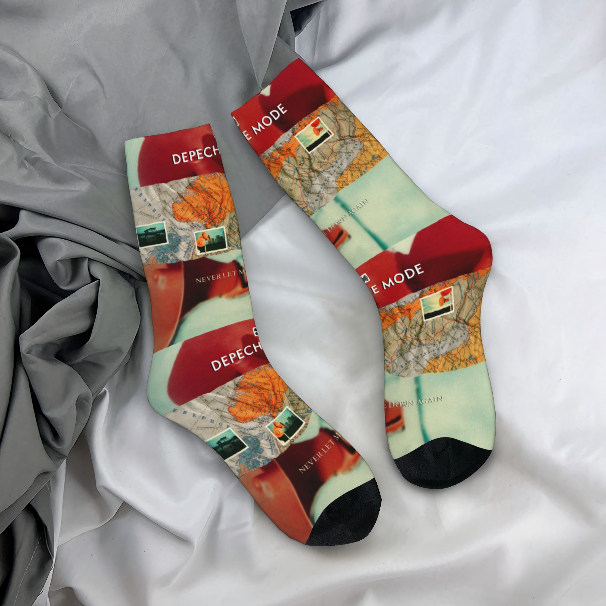 Dress Sock Men - カスタムD-デペッシュクールモード電子ロックドレスソックス メンズ レディース 暖かい ファッション ノベルティ
