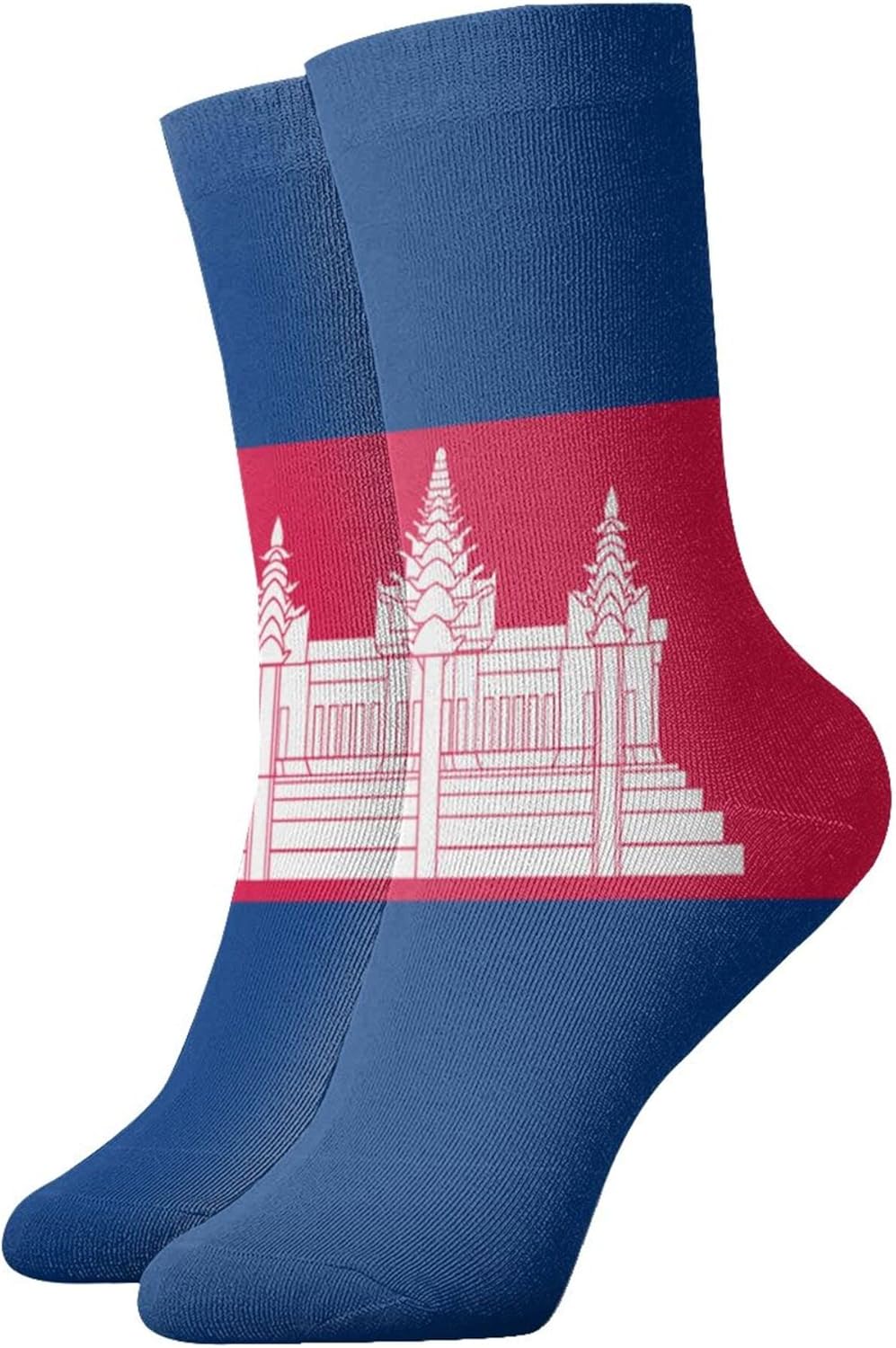 カンボジア国旗 ユニセックス カジュアル クルーソックス ノ - Dress Sock Men のレビューと価格