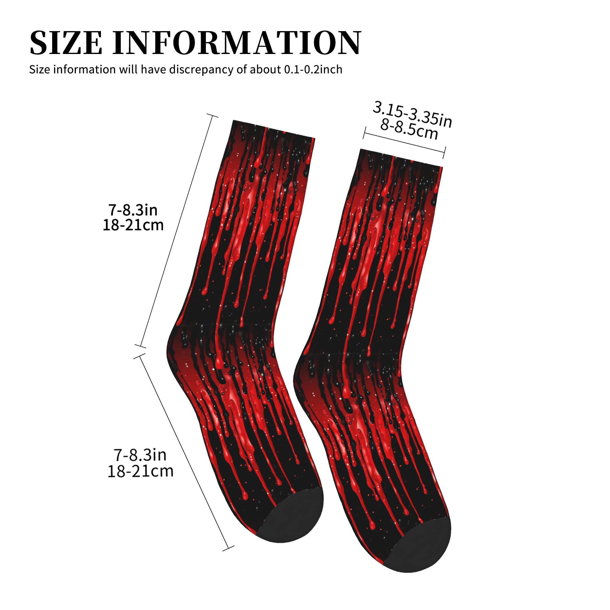 赤い液体が滴る模様の男性女性用クルーソックスユニセックスかわ - Dress Sock Men のレビューと価格
