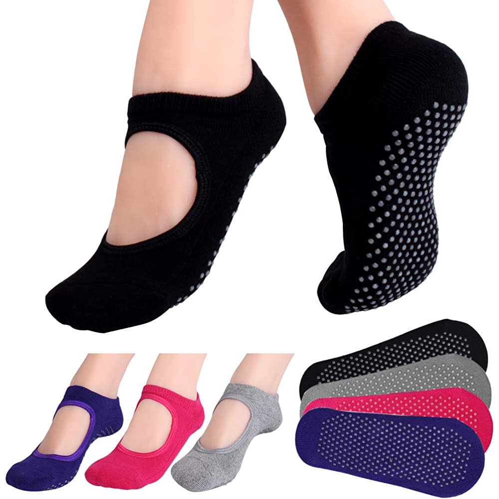 バックレスノンスリップフィットネスピラティスソックス綿女性ス - Grip Sock Yoga のレビューと価格